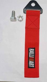 Auto MT RALLI ART RED TOW BELT & STRAP, Premium Red Universal Front & Rear Tow Strap/Tow Hook Ribbon 0.2 m Towing Cable