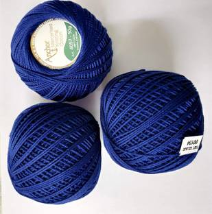 ANCHOR Mercerised Knitting Cotton Fast Colour-Dark Blue 4057-0134 (Dark Blue-3, 3)