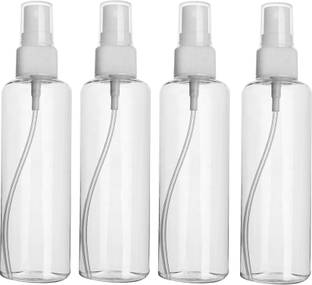 Home Tech Plastic Transparent Refillable Spray Bottle Empty Spray Bottles, 100ML(pack of 4) 100 ml Spray Bottle