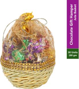 Chocoloony Chocolate Attractive Multipurpose Basket Gift for Birthday, Anniversary 30pcs (180gm) Truffles