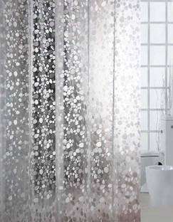 KUBER INDUSTRIES 240 cm (8 ft) Shower PVC Semi Transparent Curtain Single Curtain