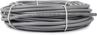 Oxcord 3 core round copper wires and cables .75 mm for domestic and industrial electric connections ( 15 Metres ) 5 sq/mm Grey 15 m Wire