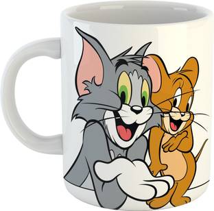 BuyAmaze Printed Tom & Jerry Cartoon Theme for Kids Ceramic Coffee (350 ml) Ceramic Coffee Mug