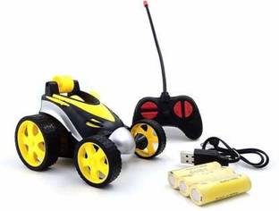 टीन वेन Remote Control Mini Stunt Car Radio Electric Drift Rotating Wheel Vehicle Truck Toy | Best Birthday Gift & Kids Toy (Yellow)