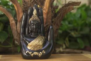 Miss Peach Handicraft Hand Palm Buddha Statue Baby Monk Sculpture For Home Decor|Meditating Monk Buddha Idol| Lord Buddha idols for gifts, home & Showpieces & Figurines|buddha statue for home décor|decoration items for house|handicraft home decor|showpiece figurine |table decorations items|handicraft items in Showpieces & Figurines|decorative item| |buddha statue in Spiritual & Festive Décor |statues|statue of gods |Showpiece for living room|Showpiece gift sets|Showpiece &Figurines|Showpieces in home| Decorative Showpiece  -  18 cm