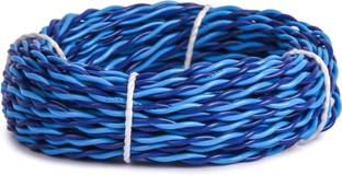 Smuf 2 Core Flexible Copper Wires and Cables 30/76 for Domestic and Industrial 1 sq/mm Blue 30 m Wire