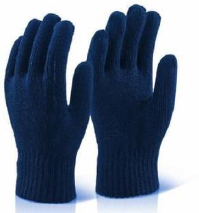 RBGIIT Blue Cotton Kinnted Kitchen Bike Car Vegetable Other Workinh Places Hand Glove For Men Women Girls Boys SHCB31 Wet and Dry Glove Set
