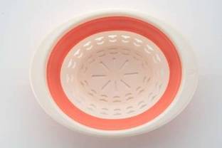 Kitchwish Silicon Folding Strainer Basket Retractable Fruit Basket Kitchen Tools Plastic Drain Basket Dispensers Collapsible Colander