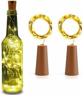 MOXLY 20LED Bottle Light, Home Cork Lights Wire String Lights 2 Meter Long Pack-2 Night Lamp