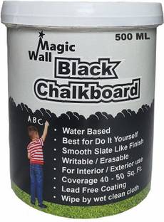 MagicWall Black Chalkboard Paint |500 ML - Matt finish | Water Base | For Blackboard, Classroom Walls, Kids Room Walls