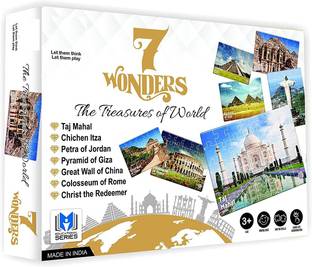PEZYOX Premium Quality 7 Wonders of The World Jigsaw Puzzle. 7 Different Jigsaw Puzzles Included in The Pack with an Information Guide Inside