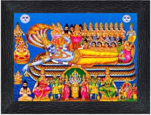 PnF Vishnu laxmi ji Religious Frame with Acrylic Sheet for Worship/Pooja22365 डिजिटल रीप्रिंट 8 inch x 6 inch पेंटिंग