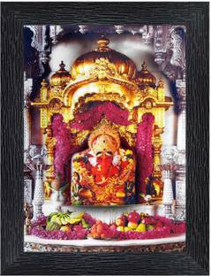 pnf Siddhivinayak Ganapati Mumbai Frames with Acrylic Sheet for Worship/Pooja Digital Reprint 8 inch x 6 inch Painting