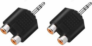 TAAPSEE 2 Pack 3.5mm Stereo Male To 2 RCA Female Adaptor Headphones Jack Plug to 2X RCA Adapter Wire Connector