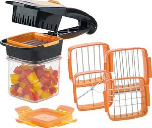 madhu store Manual Vegetable Dicer Chopper 5 in 1 Multi-Function Slicer with Container Onion Cutter Kitchen Accessories Vegetable Grater & Slicer