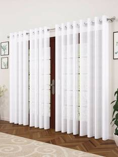 MSD Decor Hub 274 cm (9 ft) Polyester Transparent Long Door Curtain (Pack Of 4)
