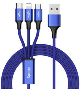 Speeqo USB Type C Cable 2 A 1.2 m Premium Quality Rapid Charging 3 in 1 cable