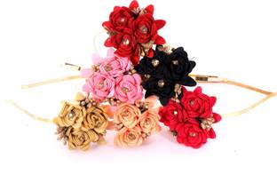 Honbon kids baby girls Flower headbands Hair accessories Multi Color set combo 0f 6 Hairband Hair Band