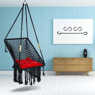 Curio Centre Premium Rectangle Swing Jhula for Home, Swings for Balcony, Swing for Adults Polyester Large Swing