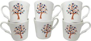 UPC Fine Bone China Ceramics Coffees Set of 6 - Premium Quality Bone China Coffee Mug