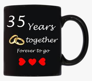 JAIPURART 35 Year Wedding Anniversary Gift For Him And Her" "35 Year Relationship mug" "35 Years Of Love Celebration" "Best Anniversary Gift" "35 Anniversary For Husband & Wife" 35 Year Complete In A True Relationship" Best Gift For A True Love Ceramic Coffee (330 ml) Ceramic Coffee Mug