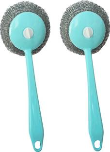Uprising Store Combo Of 2 Hanging Handle Steel Wool Creative Kitchen Washing Pot Dishes Cleaning Brush Scrub Pad Scrub Pad