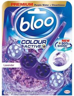 BLOO Solid Rim Toilet Cleaner Colour Active, Purple Water, Value Pack of 3 Lavender Rim Block