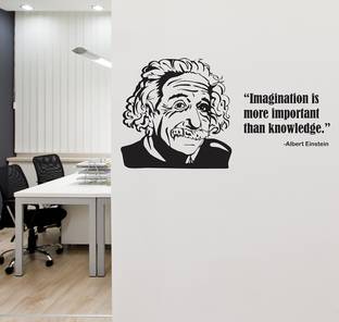 WALLDECORS 60.96 cm ALBERT EINSTEIN IMAGINATION QUOTES IMAGE Designer Wall Stickers & Murals Self Adhesive Sticker