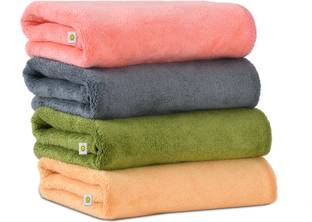 YELLOW WEAVES Microfiber 400 GSM Hand, Face Towel Set