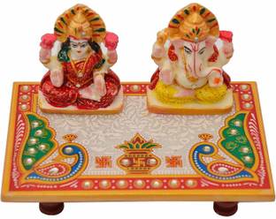 YASH CREATION Handcrafted Marble Lakshmi Ganesh ji Marble Pooja Chowki