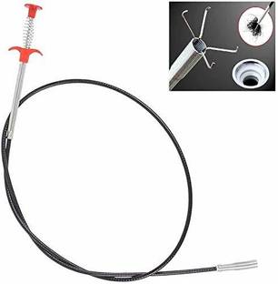 Gabbar Drain Cleaning Tool ABS and Stainless Steel Hair Catching Drain Cleaner Wire Spring Sink Cleaning Stick Catchingl Overflow Clog Water Pipe Snake Unblocked Kitchen Bath Rod Remover Crystal Drain Opener