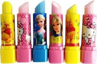 nawani Lipstick Shaped Eraser 6 pcs Non-Toxic Eraser Non-Toxic Eraser