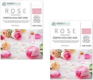 Mirabelle Rose Essential Facial Sheet Mask Each 25ml Pack of 2