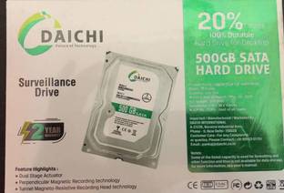 DAICHI 3rd 500 GB Surveillance Systems, Desktop, All in One PC's, Servers, Network Attached Storage Multicolor SATA Internal Hard Disk Drive (HDD) (DI D500C)