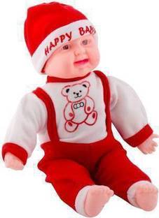 Kmc kidoz Baby Musical and Laughing Doll Plastic Stuffed Soft Plush Toy with Touch Sensors for Boys & Girls