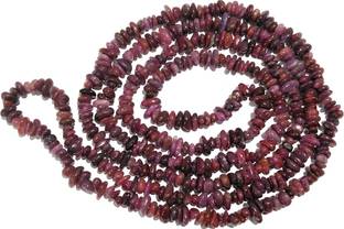REIKI CRYSTAL PRODUCTS Ruby Mala Natural Chips Beads Mala Semi Precious Gemstone Crystal Necklace Reiki Healing Stone Mala Jap Mala 32 Inch Approx For Unisex Beads, Crystal, Ruby Crystal Chain