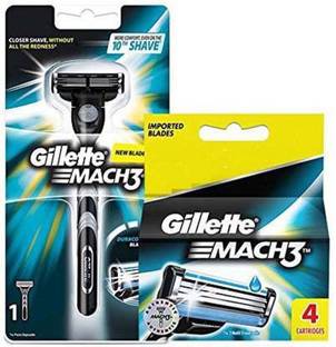 Gillette MACH3 Cartridges Blade With Razor (5 Cartridge + 1 Razor Handle) (Pack of 2)