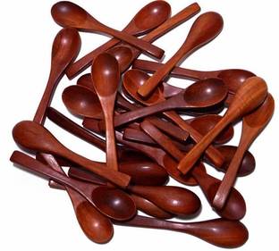 LyqArt Wooden Coffee Spoon, Cream Spoon, Table Spoon, Sugar Spoon Set