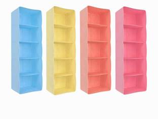 mitron Drawer Organizer, Dividers, Closet Storage Box Multipurpose Plastic Innerwear Socks Drawers (Set of 4, Multicolour) Drawer Divider