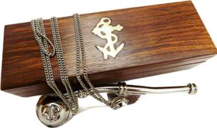 Ascent India Brass copper whistle chain with wood box collectible gift Dog Whistle