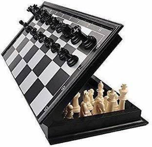Mynxe Magnetic Chessboard Game Set with Folding Travel Portable Case Travel Chessgame Educational Board Games