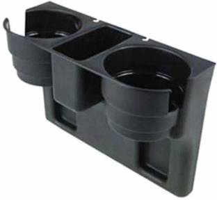 JAINFAM Car Console Side Storage Organizer UNIVERSAL Seat Gap Filler Pockets with Glass Holder Catch Caddy (Black) Car Bottle Holder