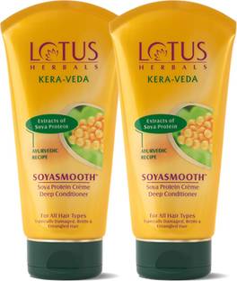 LOTUS HERBALS Kera-Veda Soyasmooth Soya Protein Creme Deep Conditioner _( 150 gm * 2 ) ( Pack Of 2 )