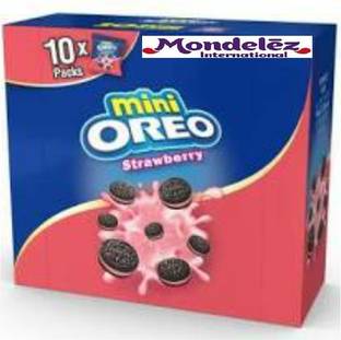 Mondelez International Mini Strawberry 10packs, 204g Cream Filled Biscuit