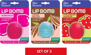 BLUE HEAVEN Lip Bomb Bubble Gum , Cocoa Butter & Strawberry