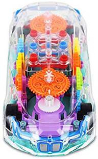 TREKZO 3D Super Car Toy, Car Toy for Kids with 360 Degree Rotation, Gear Simulation Mechanical Car, Sound & Light Toys for Kids Boys & Girls (Multicolor, Pack of: 1)