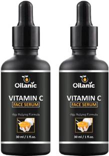 Oilanic Vitamin C Face Serum For Anti Aging, Smoothening & Brigthening Face For Men & Women Combo Pack of 2 Bottles of 30 ml(60 ml)