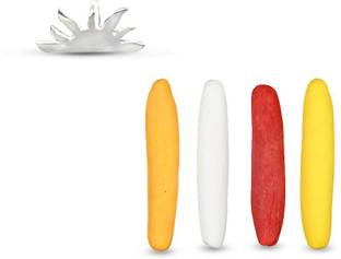 Rudra Centre 4 pcs of Tilak sticks with Silver Tilak stamp - Sun design (Silver - 1.41 gms)