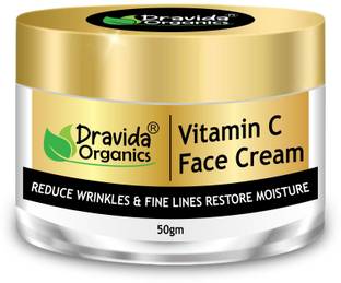Dravida Organics Vitamin C Face Cream - Oil Free, Quick Absorbing - For All Skin Types
