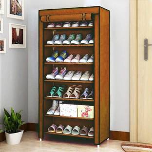 CMerchants NextGEN Home Creative 7 layer collapsible shoe rack BROWN Metal Collapsible Shoe Stand